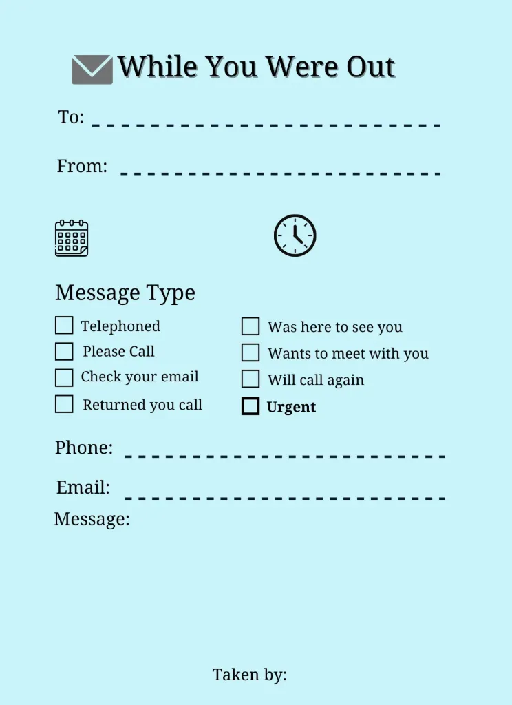 Telephone Message Pads (Blue)